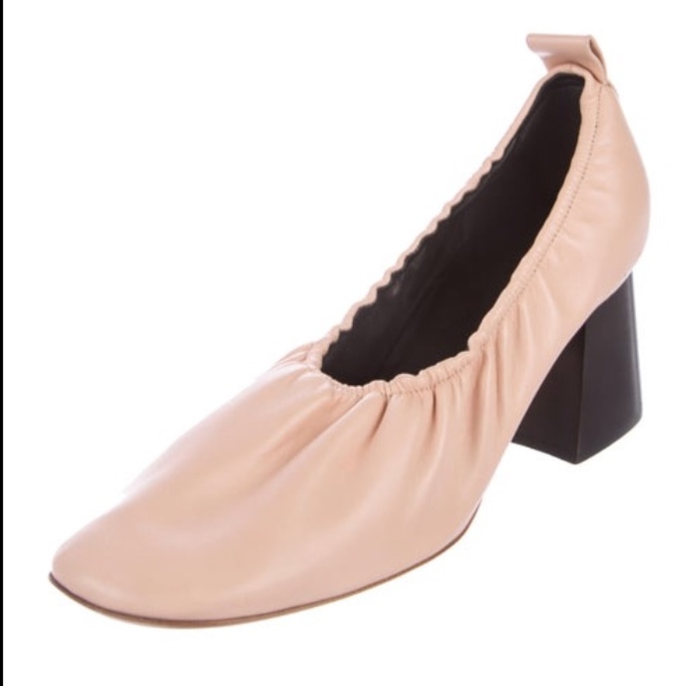 Celine Leather Heeled Ballerinas - Powder Pink